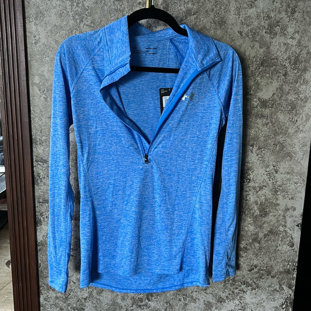 Women’s Under Armour XS Loose Fit Quarter Zip Blue Top